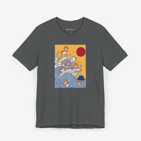 Funny Corgi Shirt for Women - Japanese Art Corgi Lover Tee